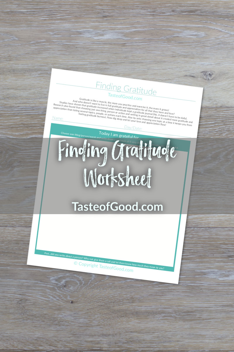 Finding Gratitude Worksheet