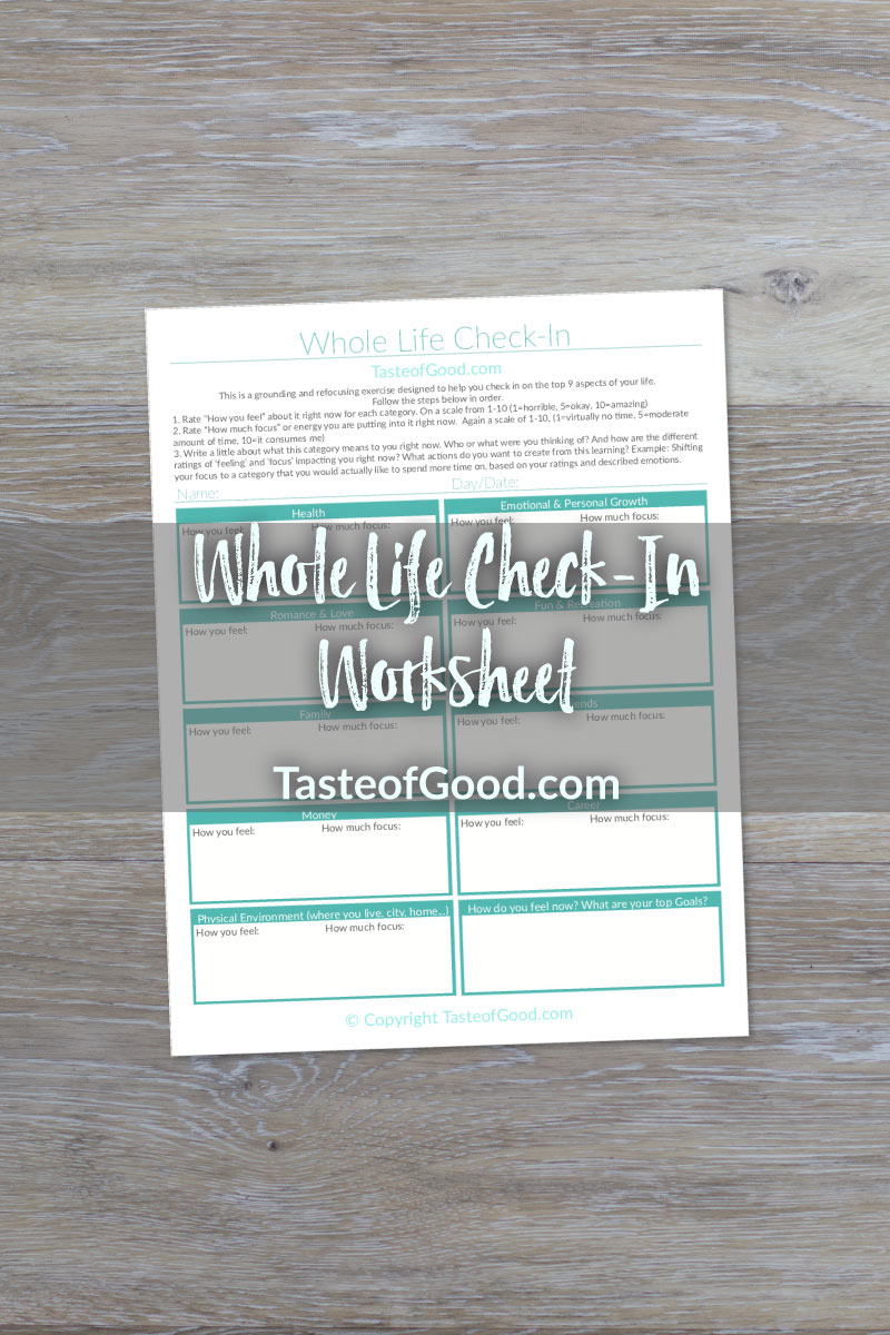 Whole Life Check-in Worksheet